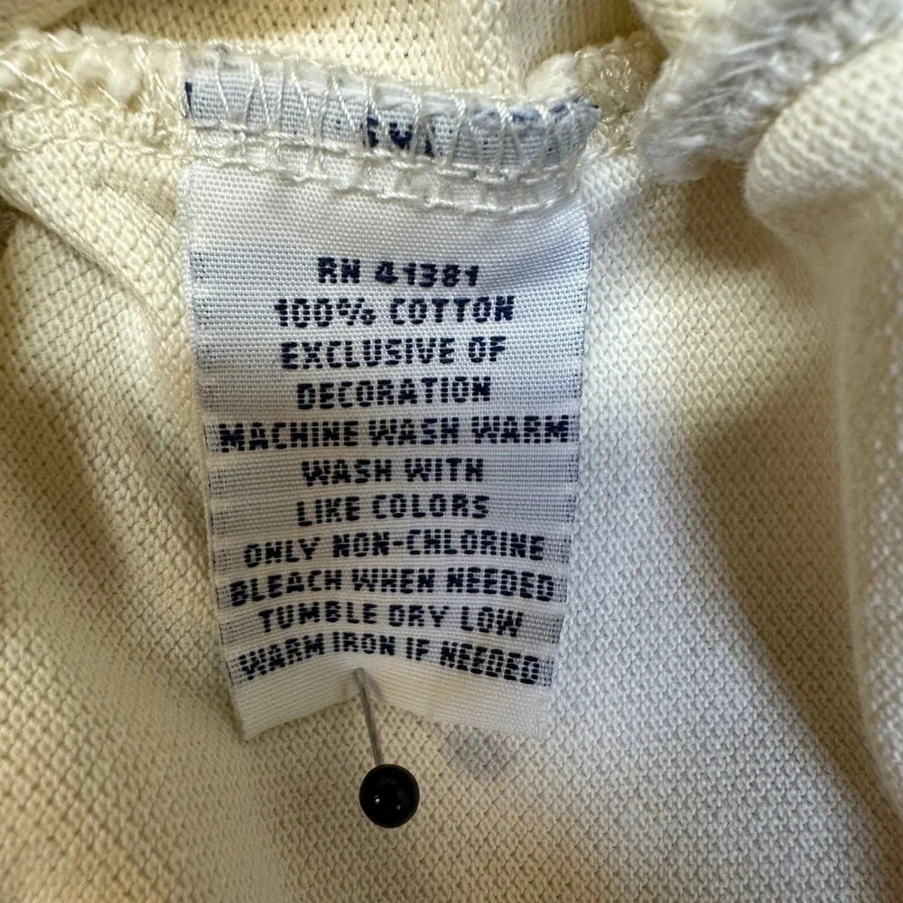 Polo Ralph Lauren Polo Shirt Mens XL Cream Cotton Pique Short Sleeve